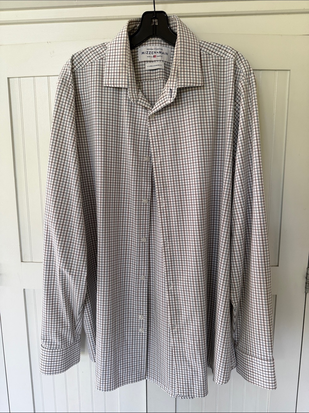 Mizzen+Main Men’s White Check Dress Shirt